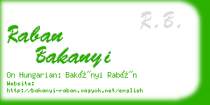 raban bakanyi business card